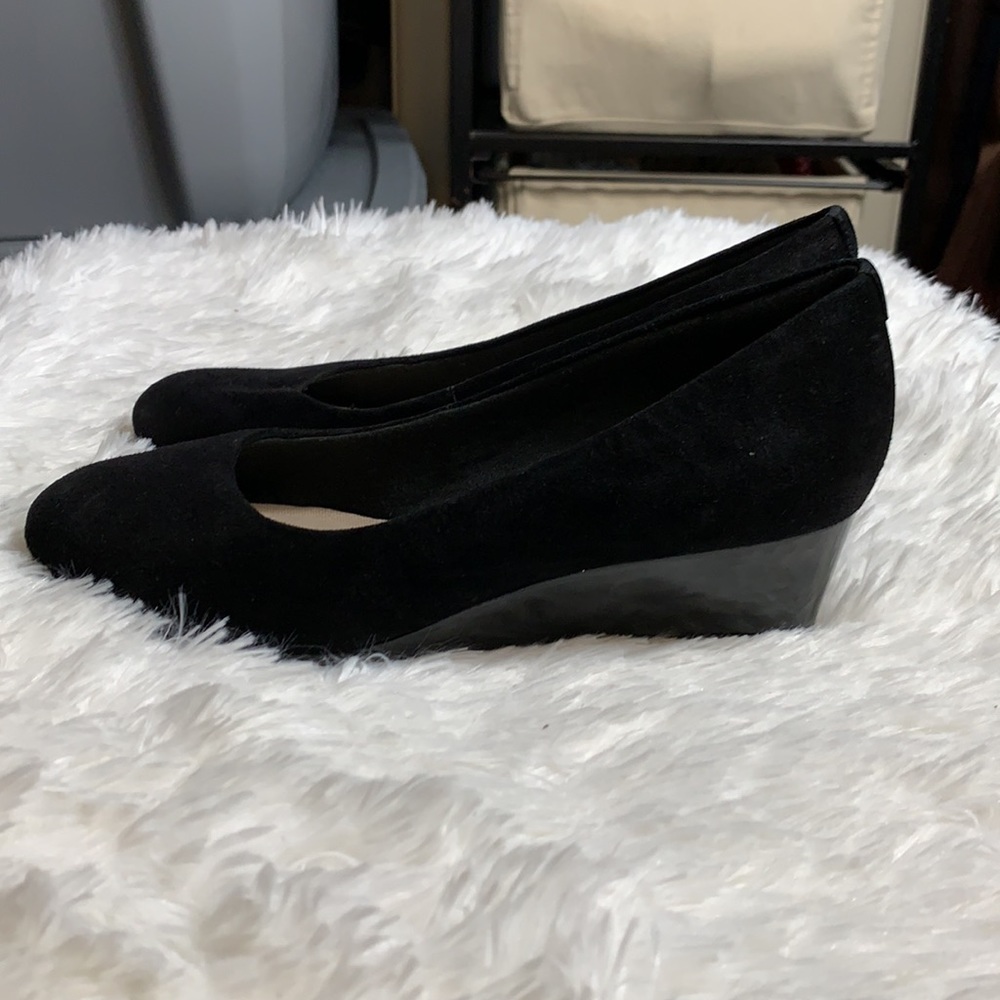 Clarks Mallory Luna Suede Leather Wedge Pumps 6.5